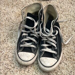High top converse “chuck taylors” black 
Youth size 3